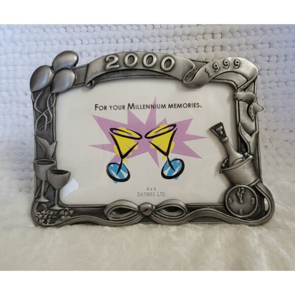 Pewter Frame Millennium Memories 4x6 Sixtrees Ltd. 1999 2000 NOS Unused Y2K New - Picture 2 of 7
